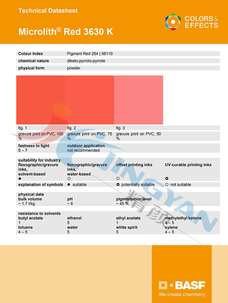 巴斯夫3630K納米顏料TDS技術(shù)數(shù)據(jù)報告